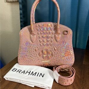 Brahmin NWT Rosetta Satchel-Rose Gold⭐️Holographic⭐️Perfect Eye